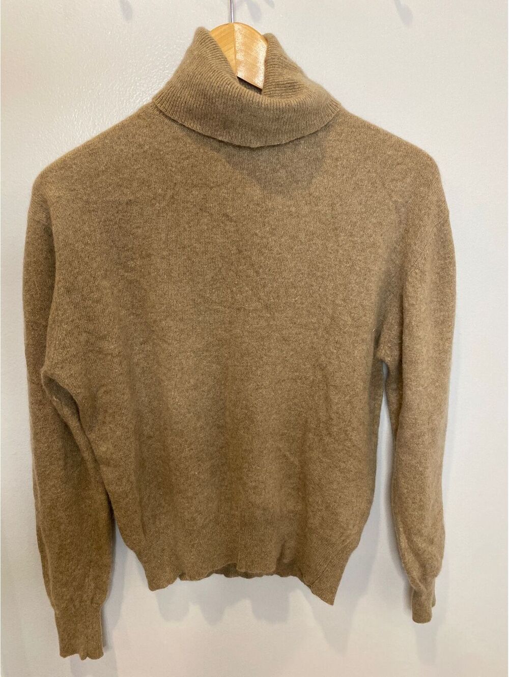 Camel color 100% cashmere vintage turtleneck Woodward M 80's minimalist capsule